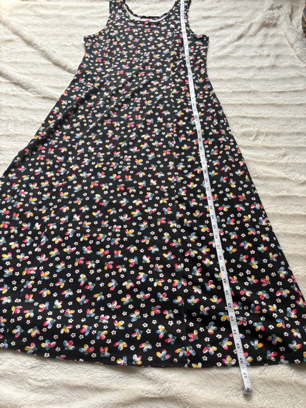 Y2K Vintage No Boundaries Women's Sheath Style Midi Dress Colorful Flower Print - Picture 11 of 12